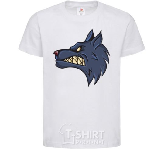 Kids T-shirt Angry wolf White фото