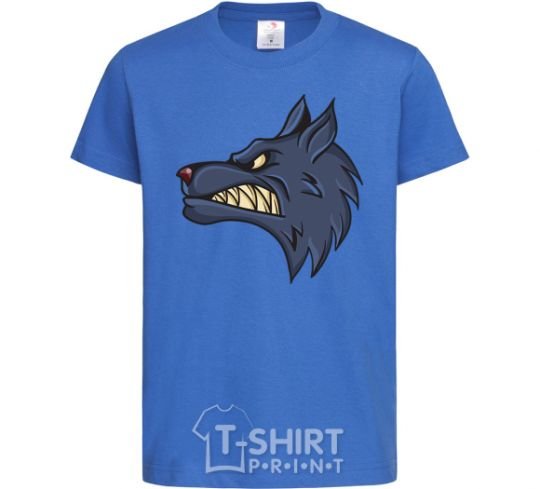 Kids T-shirt Angry wolf royal-blue фото