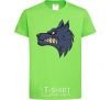 Kids T-shirt Angry wolf orchid-green фото
