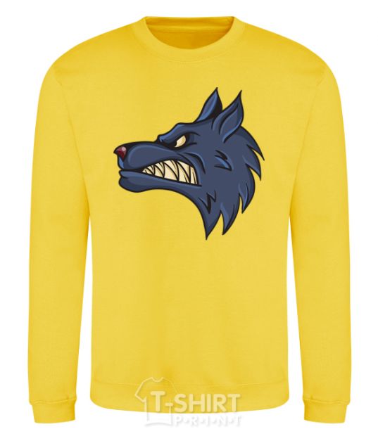 Sweatshirt Angry wolf yellow фото