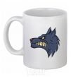 Ceramic mug Angry wolf White фото