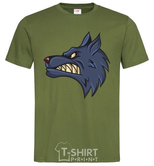 Men's T-Shirt Angry wolf millennial-khaki фото