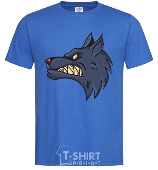 Men's T-Shirt Angry wolf royal-blue фото