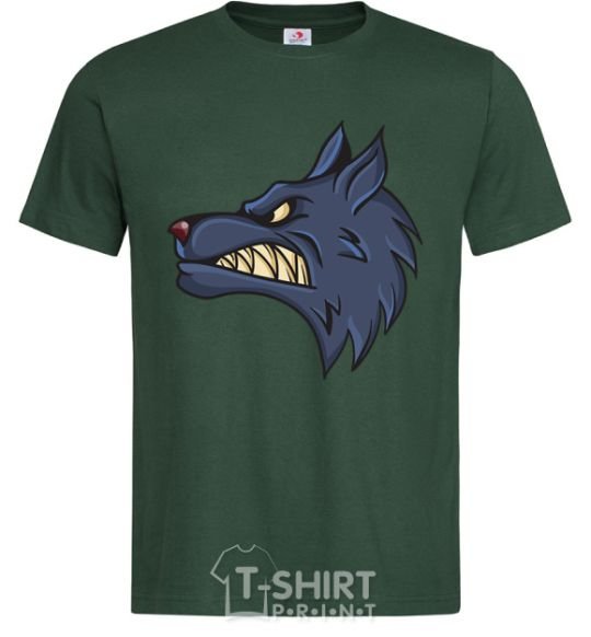 Men's T-Shirt Angry wolf bottle-green фото