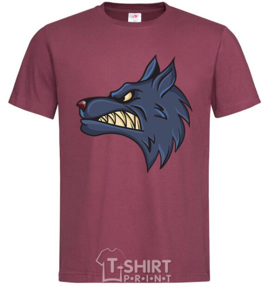 Men's T-Shirt Angry wolf burgundy фото