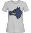 Women's T-shirt Angry wolf grey фото