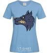 Women's T-shirt Angry wolf sky-blue фото
