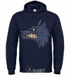 Men`s hoodie Angry wolf navy-blue фото
