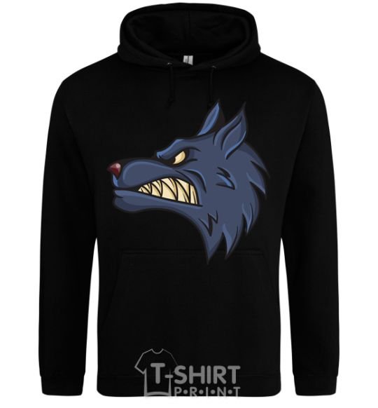 Men`s hoodie Angry wolf black фото