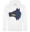 Men`s hoodie Angry wolf White фото