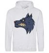 Men`s hoodie Angry wolf sport-grey фото