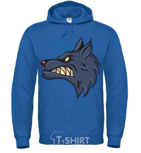 Men`s hoodie Angry wolf royal фото