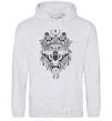 Men`s hoodie A drawing of a wolf sport-grey фото