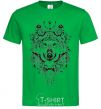 Men's T-Shirt A drawing of a wolf kelly-green фото