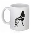 Ceramic mug Forest wolf White фото