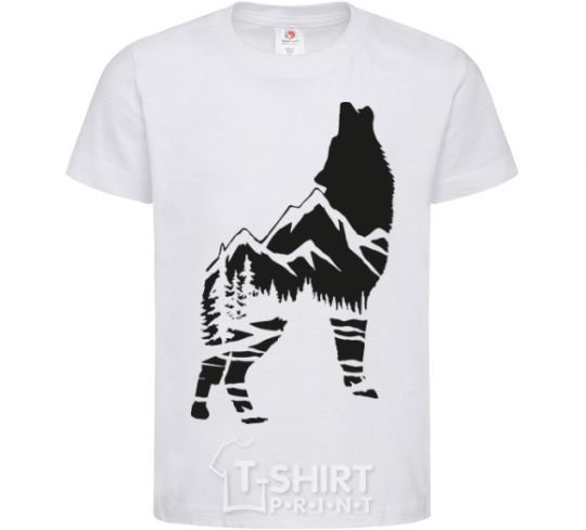 Kids T-shirt Forest wolf White фото