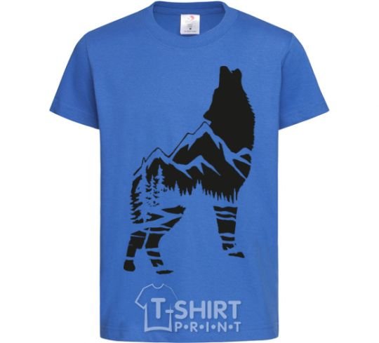 Kids T-shirt Forest wolf royal-blue фото