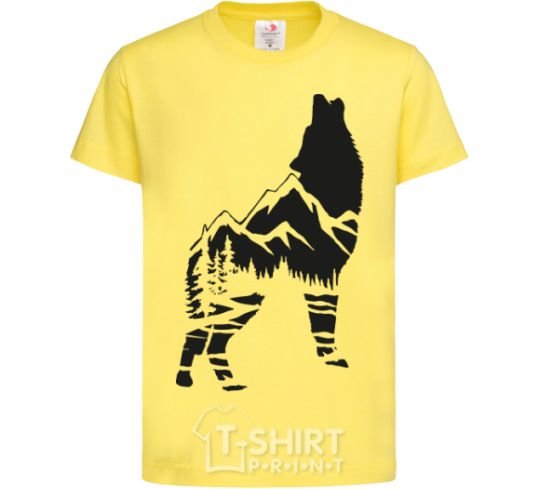 Kids T-shirt Forest wolf cornsilk фото