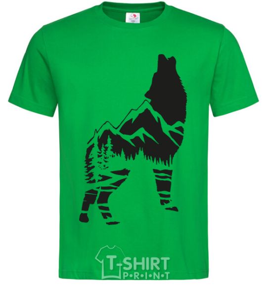 Мужская футболка Forest wolf Зеленый фото