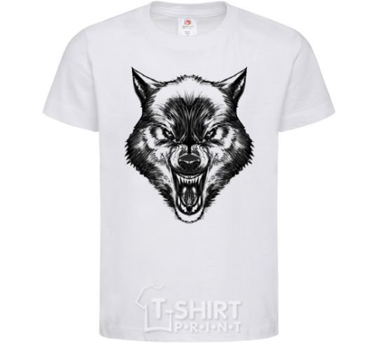 Kids T-shirt Screaming wolf White фото