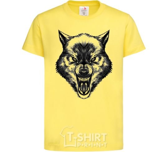 Kids T-shirt Screaming wolf cornsilk фото