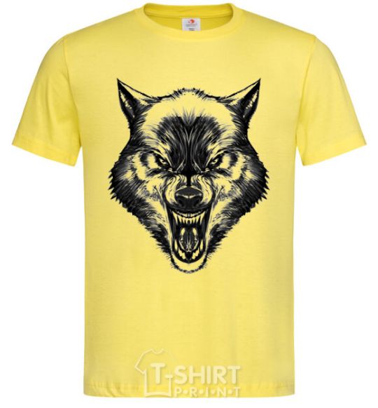 Men's T-Shirt Screaming wolf cornsilk фото