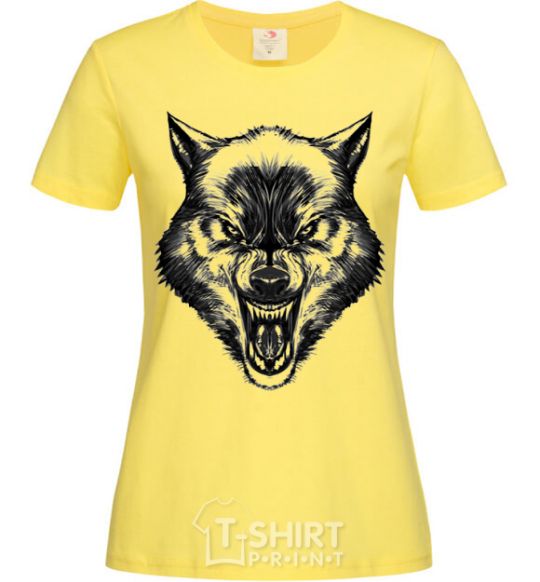 Women's T-shirt Screaming wolf cornsilk фото