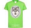 Kids T-shirt The wolf in the oval orchid-green фото