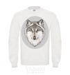 Sweatshirt The wolf in the oval White фото