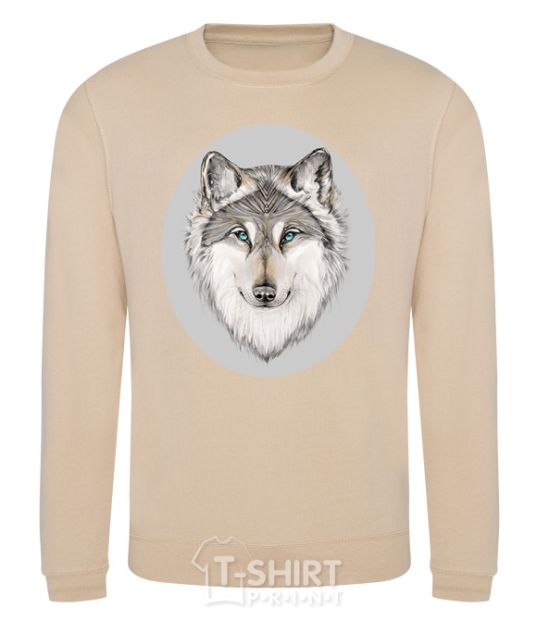 Sweatshirt The wolf in the oval sand фото