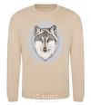 Sweatshirt The wolf in the oval sand фото