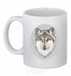 Ceramic mug The wolf in the oval White фото