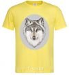 Men's T-Shirt The wolf in the oval cornsilk фото
