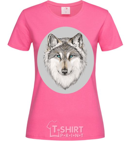 Women's T-shirt The wolf in the oval heliconia фото