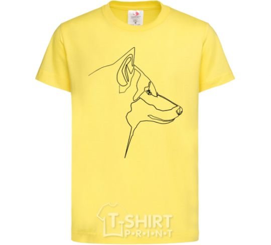 Детская футболка Wolf line drawing Лимонный фото