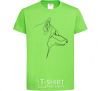 Kids T-shirt Wolf line drawing orchid-green фото