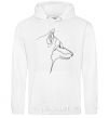 Men`s hoodie Wolf line drawing White фото