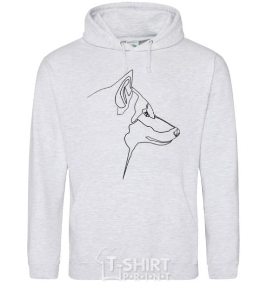 Men`s hoodie Wolf line drawing sport-grey фото