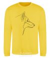 Sweatshirt Wolf line drawing yellow фото