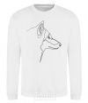 Sweatshirt Wolf line drawing White фото