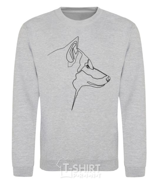 Sweatshirt Wolf line drawing sport-grey фото