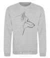 Sweatshirt Wolf line drawing sport-grey фото