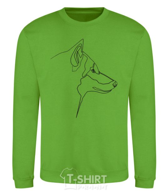 Sweatshirt Wolf line drawing orchid-green фото