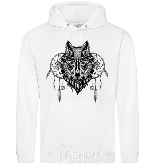 Men`s hoodie Indiana wolf White фото