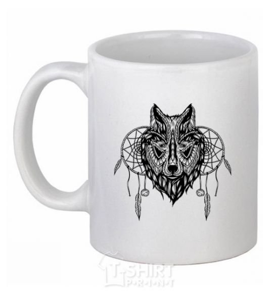 Ceramic mug Indiana wolf White фото