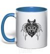 Mug with a colored handle Indiana wolf royal-blue фото