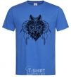 Мужская футболка Индианский волк Ярко-синий фото