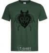 Мужская футболка Индианский волк Темно-зеленый фото