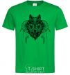 Мужская футболка Индианский волк Зеленый фото