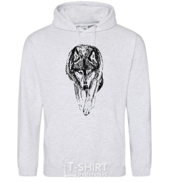 Men`s hoodie Walking wolf sport-grey фото